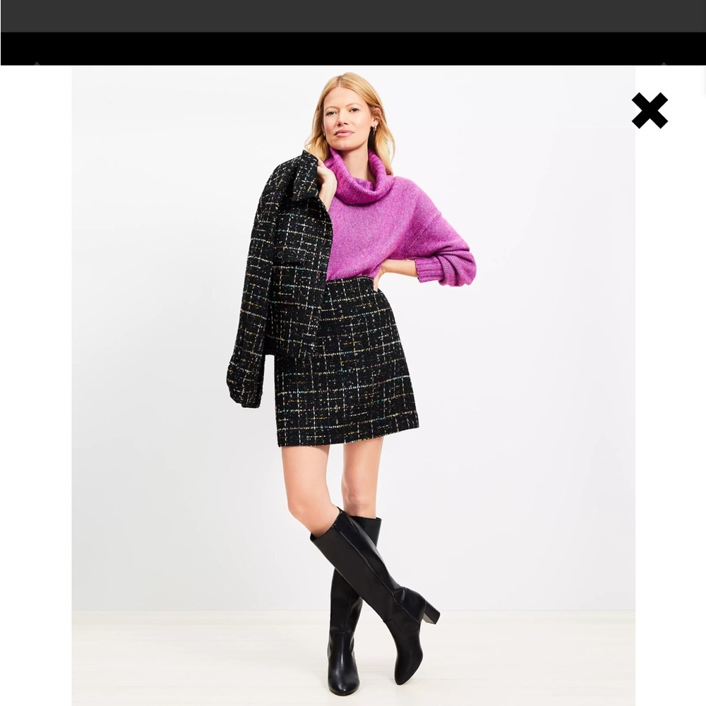 NWT LOFT navy Tweed mini